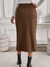 Perfee Slit Midi Skirt with Pockets OutfitFlow